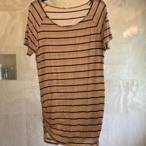 Grey and Black striped maternity shirt